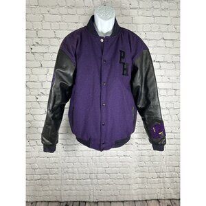 Playhouse Renni Poo Collection Black Purple Varsity Letterman Jacket Unisex L